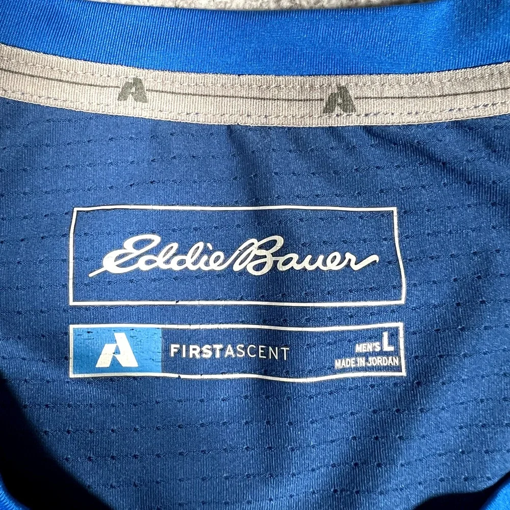 Eddie Bauer Shirt Mens Large Blue First‎ Ascent Baselayer Performance Outdoor